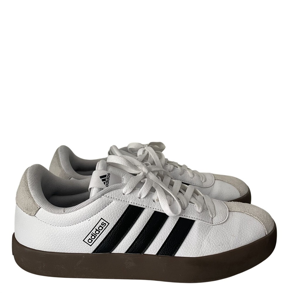Adidas VL Court 3.0 Skate Shoes Mens 9.5 White Black Gum Sole ID8797 - Picture 1 of 10